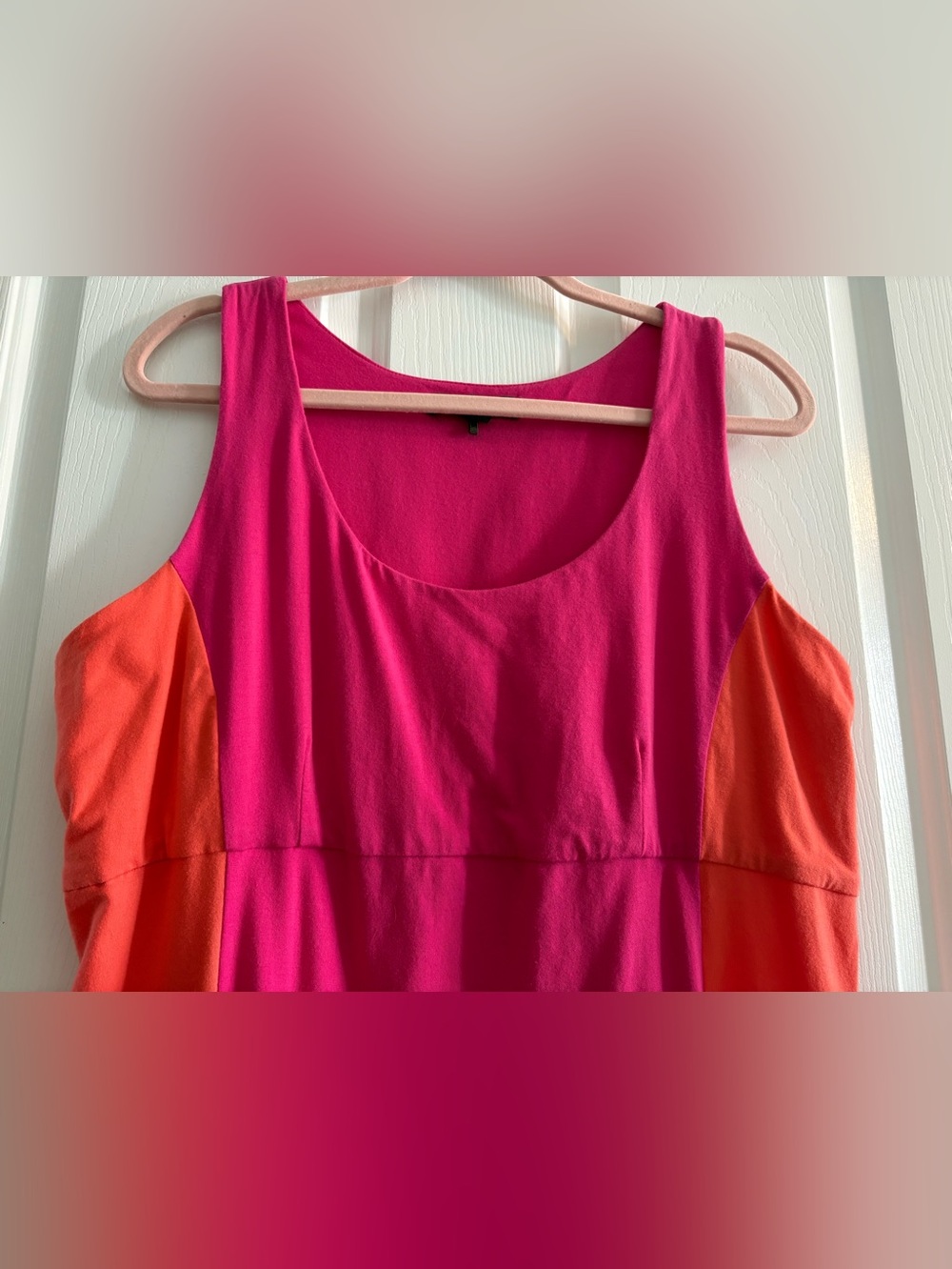 Tommy Bahama Sleeveless Colorblock Dress in Hot Pink & Coral XL - Picture 2 of 10